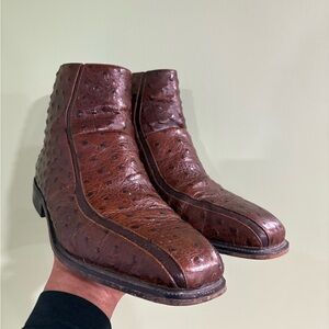 Vintage Ostrich Leather Boots
